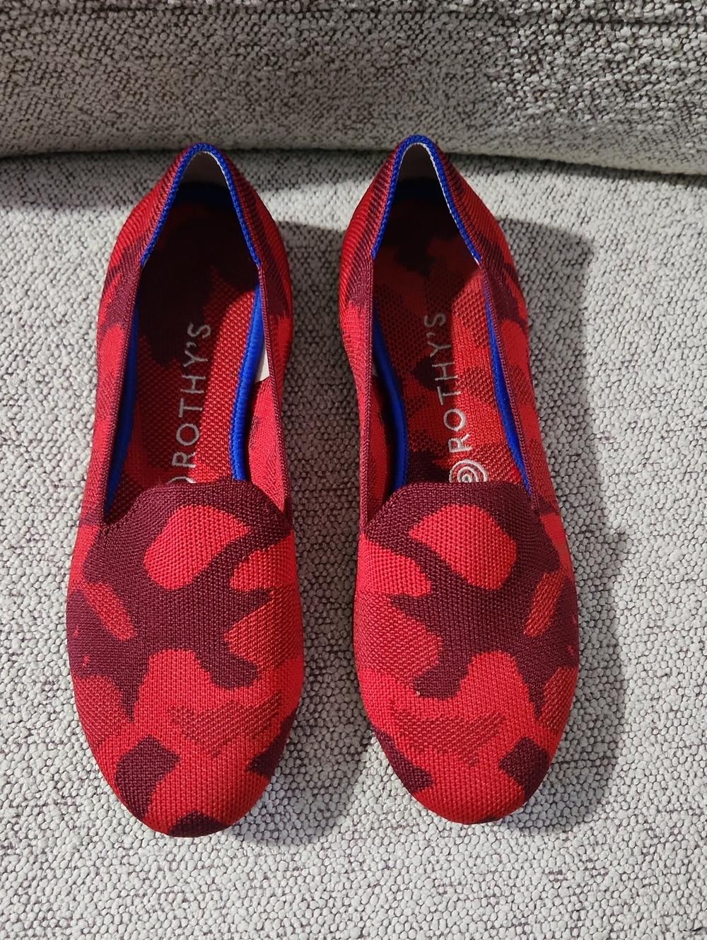Rothy's Red Camo 8.5 Knit Slip-On Flats Loafers